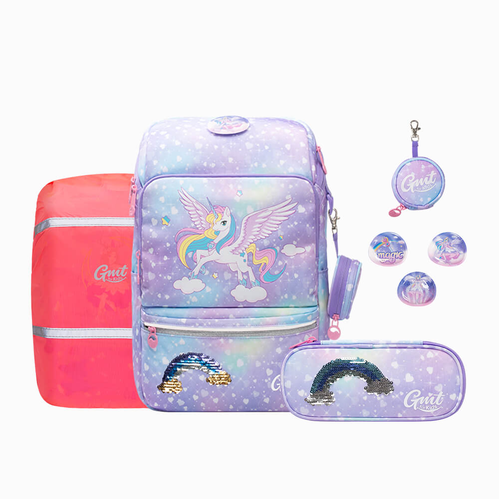 GMT for Kids Light 4-Piece School Backpack Set - Dreamy Unicorn