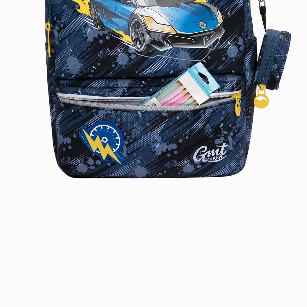 GMT LIGHT School Backpack 4-Piece Set - Racing Car