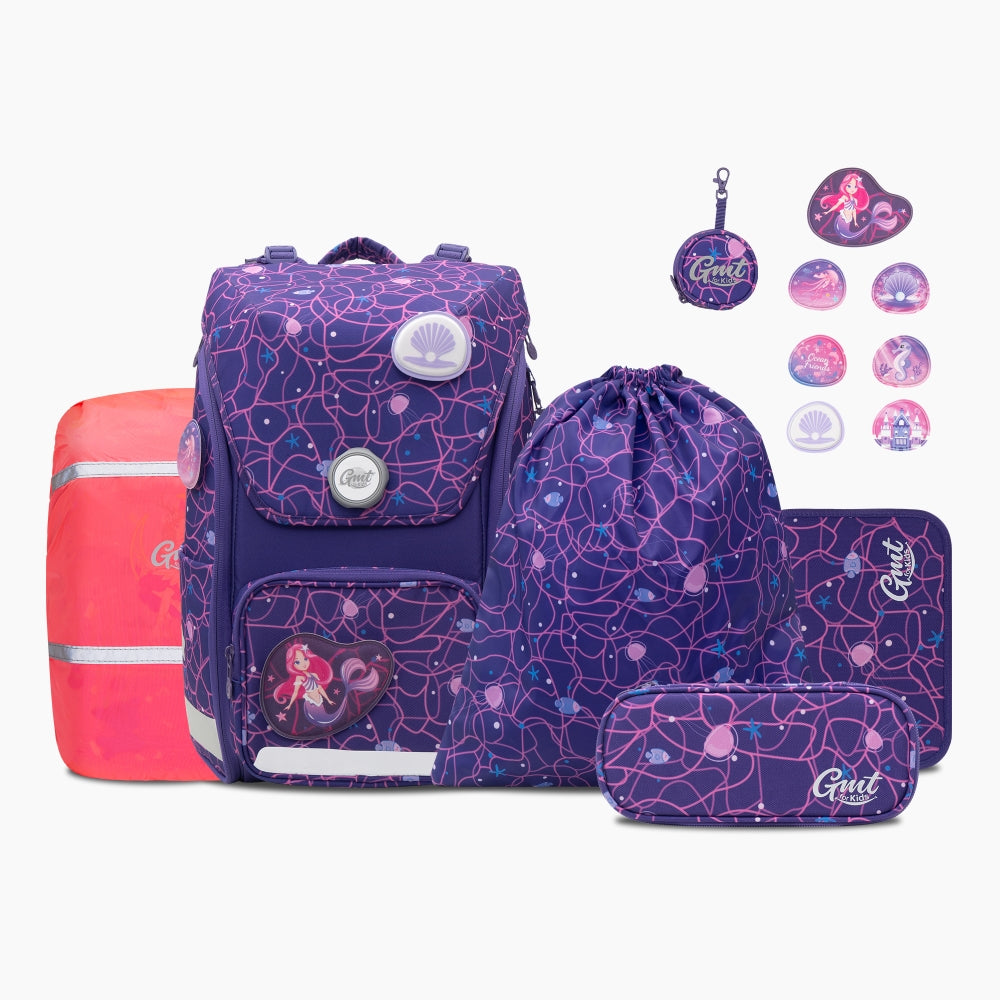 GMT WALL Klassischer Schulranzen 6-teiliges Set - Unterwasser-Zauber