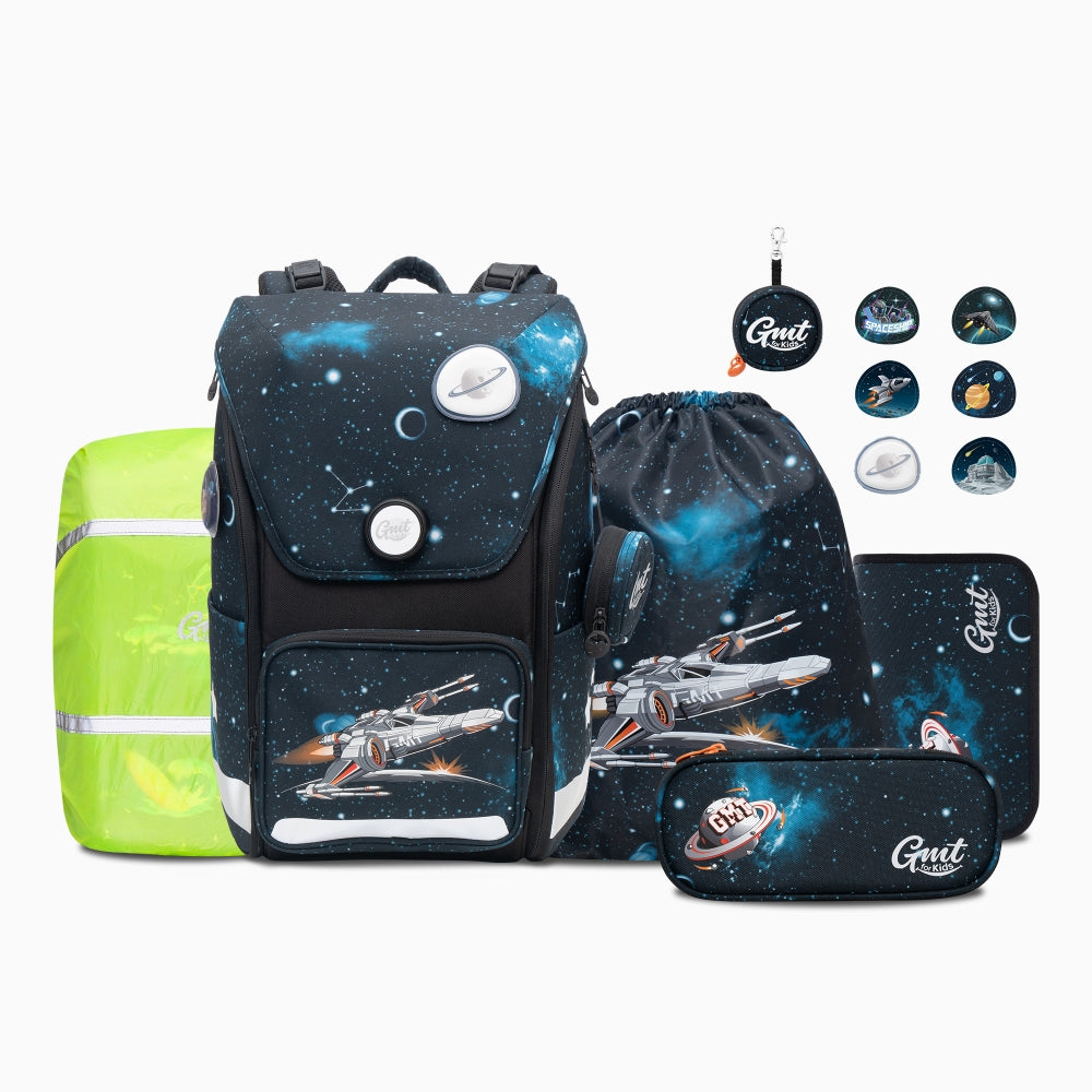 GMT WALL Klassischer Schulranzen 6-teiliges Set - Raumschiff