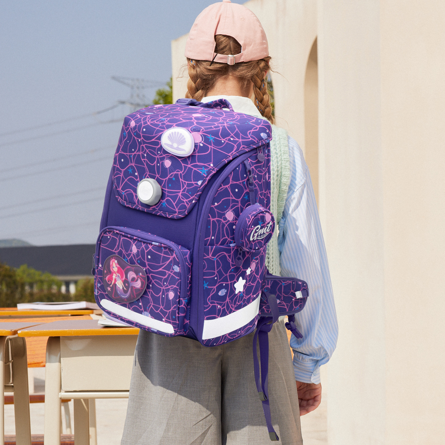 GMT WALL Klassischer Schulranzen 6-teiliges Set - Unterwasser-Zauber