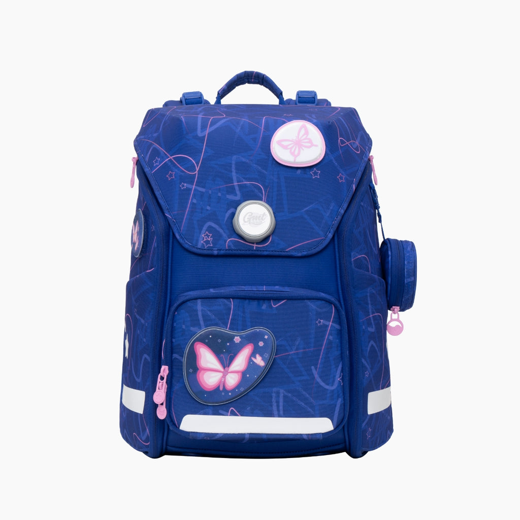 GMT WONDER Klassischer Schulranzen 6-teiliges Set-Purple Butterfly