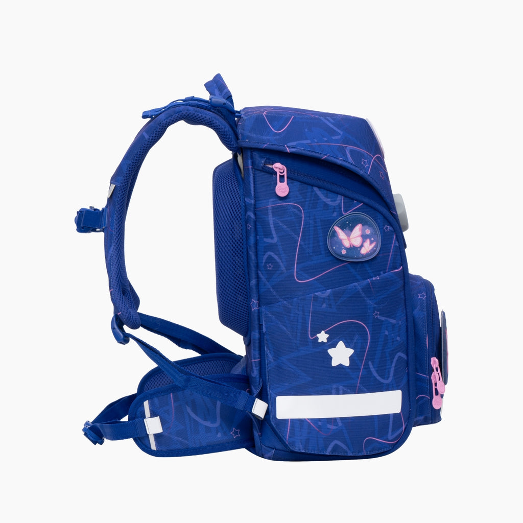 GMT WONDER Klassischer Schulranzen 6-teiliges Set-Purple Butterfly