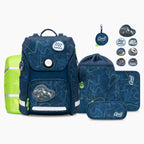 GMT WONDER Klassischer Schulranzen 6-teiliges Set - Blauer Brummi