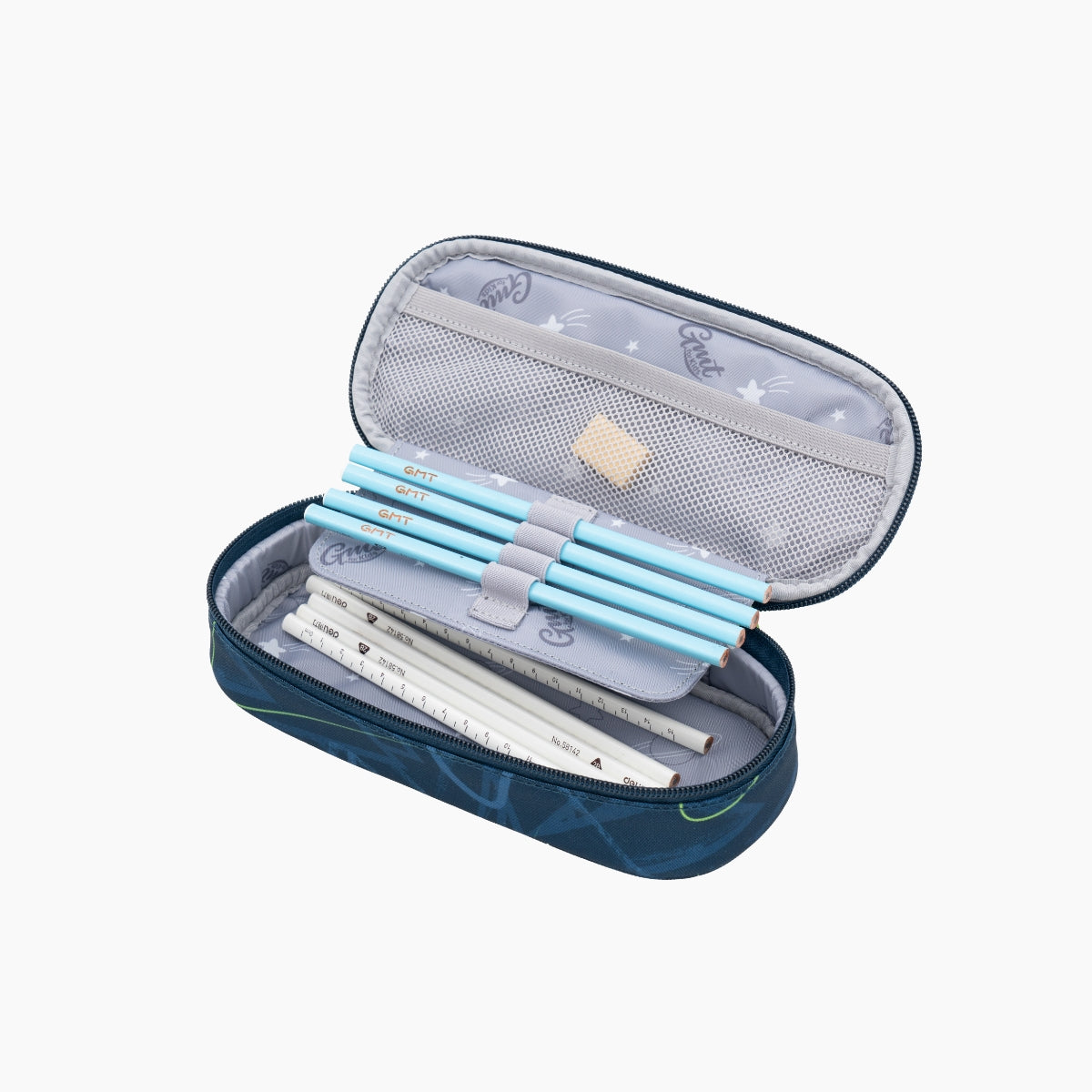 GMT WONDER Klassischer Schulranzen 6-teiliges Set - Blauer Brummi