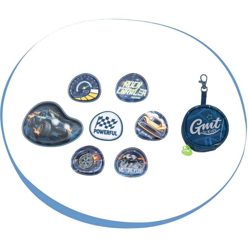 GMT_WONDER_Klassischer_Schulranzen_6-teiliges_Set_-_Blauer_Brummi