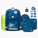 GMT WONDER Klassischer Schulranzen 6-teiliges Set - Tiefseehai