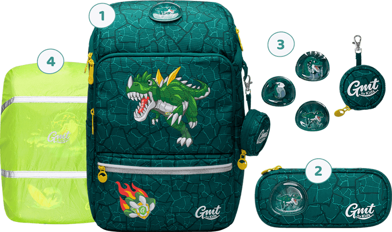 GMT LIGHT Schulranzen 4-teiliges Set - Roboter Dino