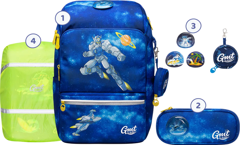 GMT LIGHT Schulranzen 4-teiliges Set - Weltall Krieger