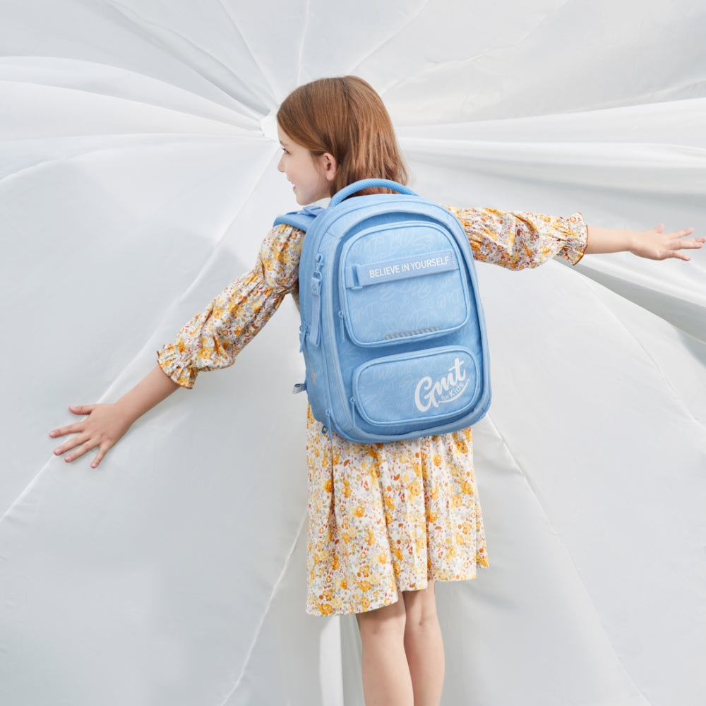 GMT SOLID Expandable, Ergonomic School Backpack - Sky Blue