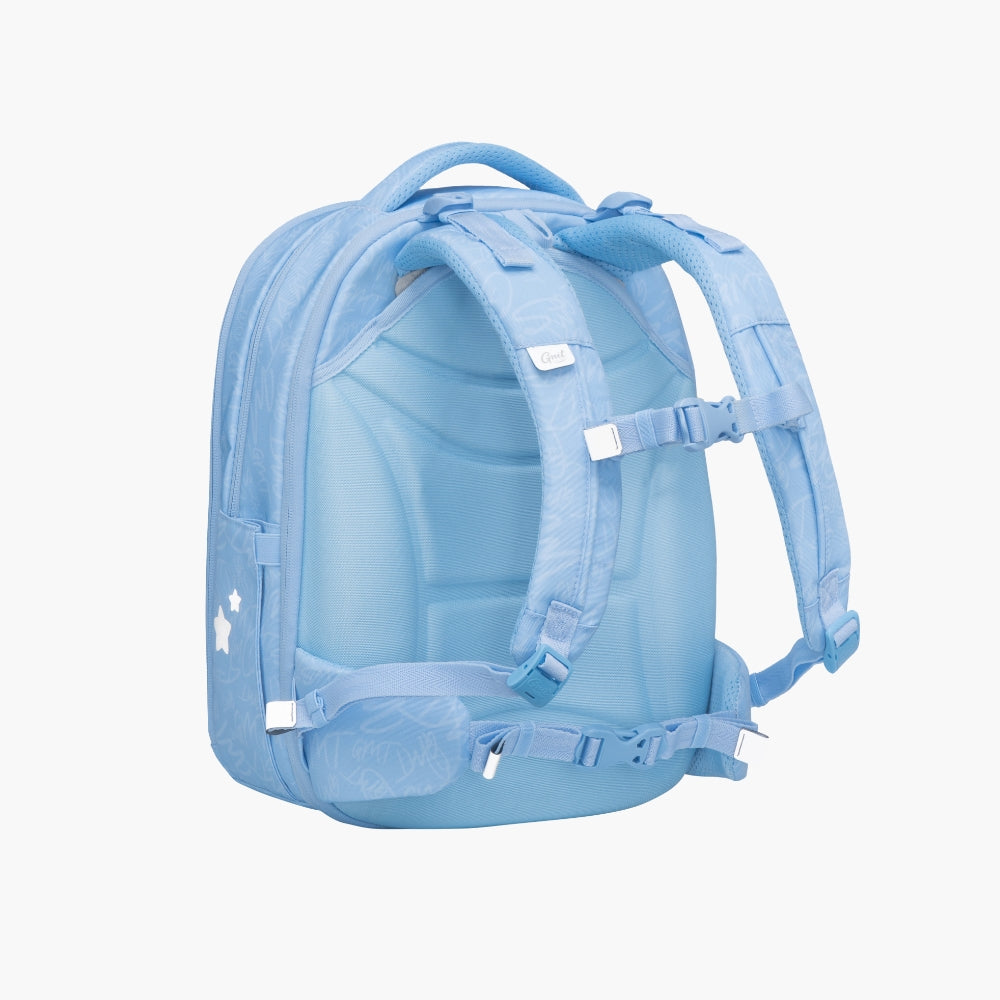 GMT SOLID Expandable, Ergonomic School Backpack - Sky Blue